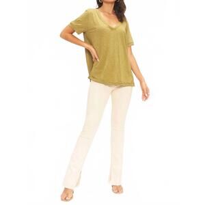 NEW PROJECT SOCIAL T knock out v neck tee in martini olive